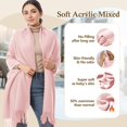 thumbnail image 2 of Chal AURUZA Pashmina Suave Grande 70x200 cm Rosa Claro, 2 of 7