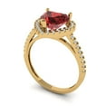 thumbnail image 2 of Halo Engagement Ring for Women - 2.285ct Natural Garnet in 14K Yellow Gold Promise Ring, 2 of 6