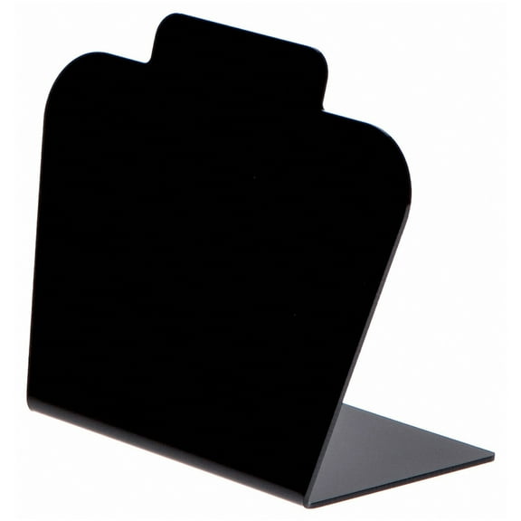 Plymor Black Acrylic Basic Short Necklace Display Stand, 8.5" W x 4" D x 7.75" H (2 Pack)