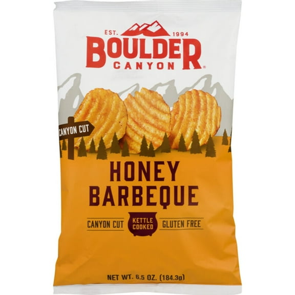 Boulder Canyon Kettle Cooked Potato Chips Canyon Cut Honey Barbeque -- 6.5 oz
