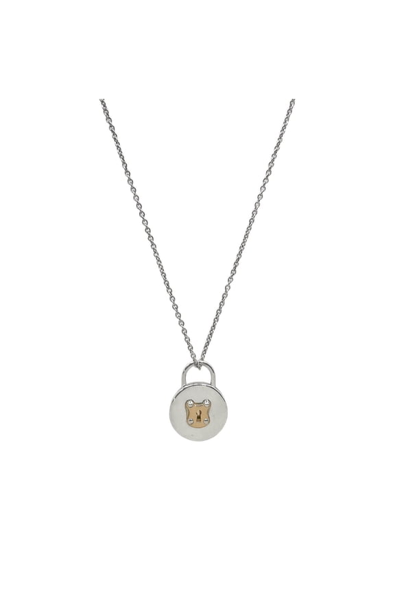 Pre-Owned TIFFANY & Co. Round Lock Key Combination Necklace Pendant SV925 Silver Women's