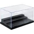 thumbnail image 1 of ERDS-3-Level Acrylic Display Case, Dustproof Showcase for Collection Bricks Blocks Toys Models Minifigures Building, Clear, Removable (Black), 1 of 4