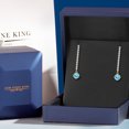 thumbnail image 5 of Gem Stone King 14K Yellow Gold Blue Apatite and White Lab Grown Diamond Dangle Earrings for Women | 1.35 Cttw | Gemstone Birthstone | Round 5MM, 5 of 6