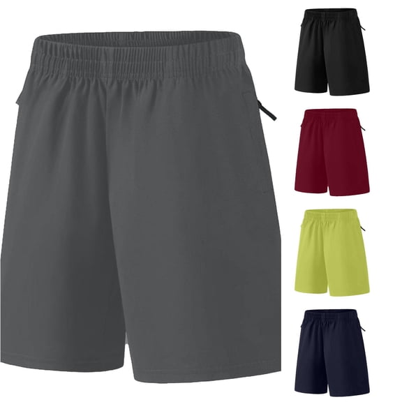 Summer Breathable Unisex Kids Casual Sports Shorts, Elastic Waist Loose Knee‑Length Active Shorts With Hand Pockets for Toddler School Boys and Girls 4‑14Y