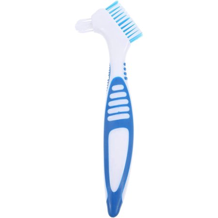Denture Cleaning Brush Double Sided Denture Toothbrush Deep Clean Brush Small Cleaning Brush Detail Cleaning Scrub Brush False Teeth Cleaning Tool Purple