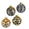 thumbnail image 2 of Kurt Adler 80MM Gold, Silver and Black Animal Glass Ball Ornaments, 6 Piece Box, 2 of 5