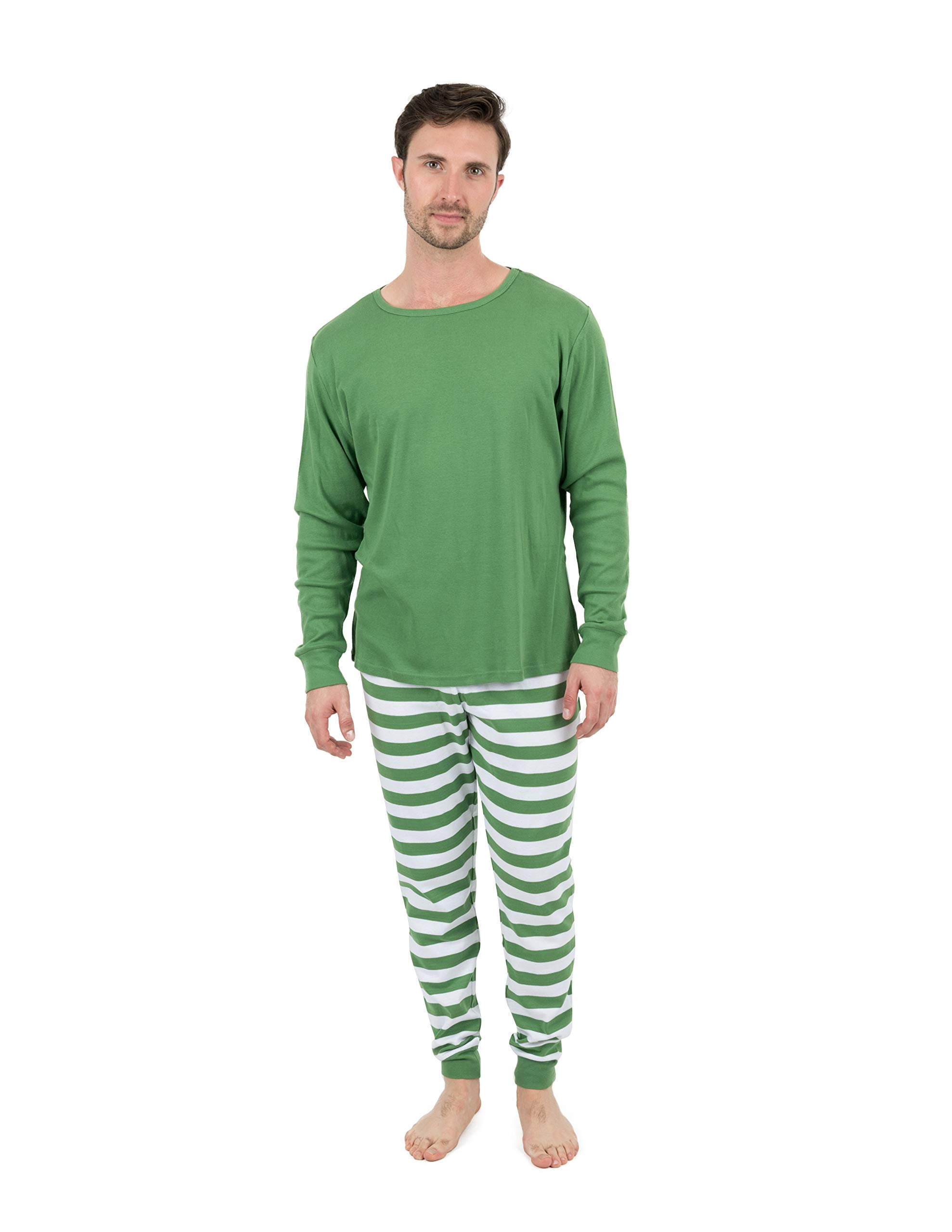 Leveret Leveret Men's Pajamas Fitted Striped Christmas 2 Piece Pjs