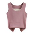 thumbnail image 2 of Thermal Vest For Women Plus Size Cold Weather Fall Winter Sleeveless Inside Double - Sided Plus Velvet Undershirt Thick Warm Large Size Base Sweater Vest Purple XXXL, 2 of 6