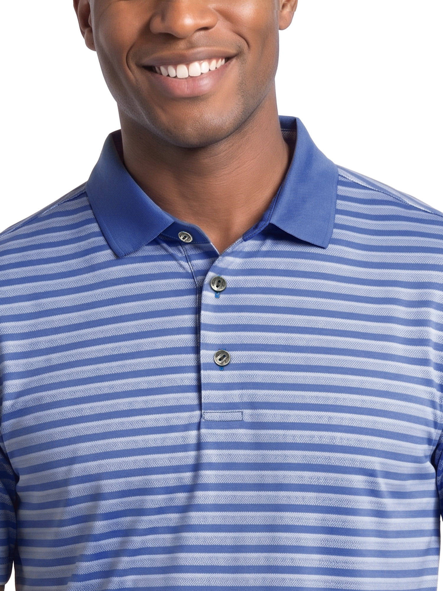 Ben Hogan Performance Men’s & Big Men's Herringbone Stripe Short Sleeve Golf Polo Shirt, Sizes S-4XLT