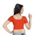 thumbnail image 5 of Crazybachat Orange Short-Sleeve Crop Top in Stretchable Cotton Lycra., 5 of 5