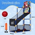 thumbnail image 4 of Yeshouse juego de baloncesto arcade 2 en 1 para niños, con 4 pelotas, 6 pelotas adhesivas y diana, altura ajustable, rampa de retorno, ideal para interior y exterior, 4 of 6