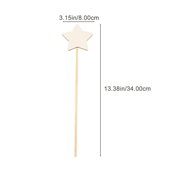 RENACLIPY princess wand DIY Wooden Star Wands for DIY Crafts Creative Play at Birthday Parties 10pcs