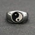 thumbnail image 2 of Anillo de Acero Inoxidable Fernando Unisex Blanco Y Negro Tamaño 7 - 13, 2 of 8