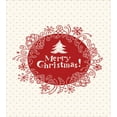 thumbnail image 3 of Christmas Duvet Cover Set, Merry Xmas Greeting Design Sketchy Tree Swirled Doodles Frame, Decorative 2 Piece Bedding Set with 1 Pillow Shams, Twin Size, White Red Coral, by Ambesonne, 3 of 3