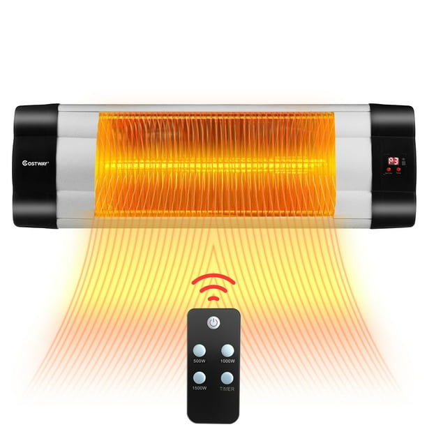 Costway 1500W Infrared Patio Heater Remote Control 24H Timer