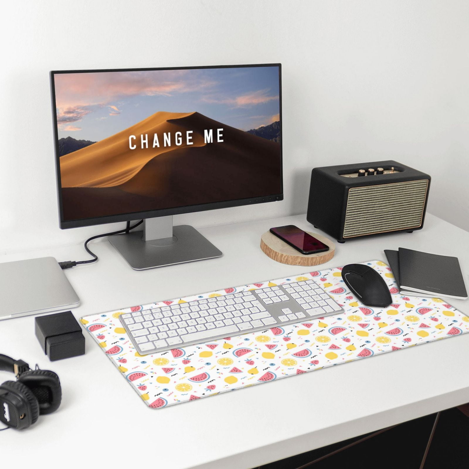 Kdxio Tropical Fruit Print Large Gaming Mouse Pad,Non-Slip Base,Water Resist Keyboard Pad for Gamer,Office & Home,29.5 x 15.8 in