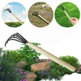 thumbnail image 5 of Yiaieng Hand Cultivator, 5-Claw Rake Garden Hand Rake Tool with Wooden Long Handle for Garden Tools, 5 of 10