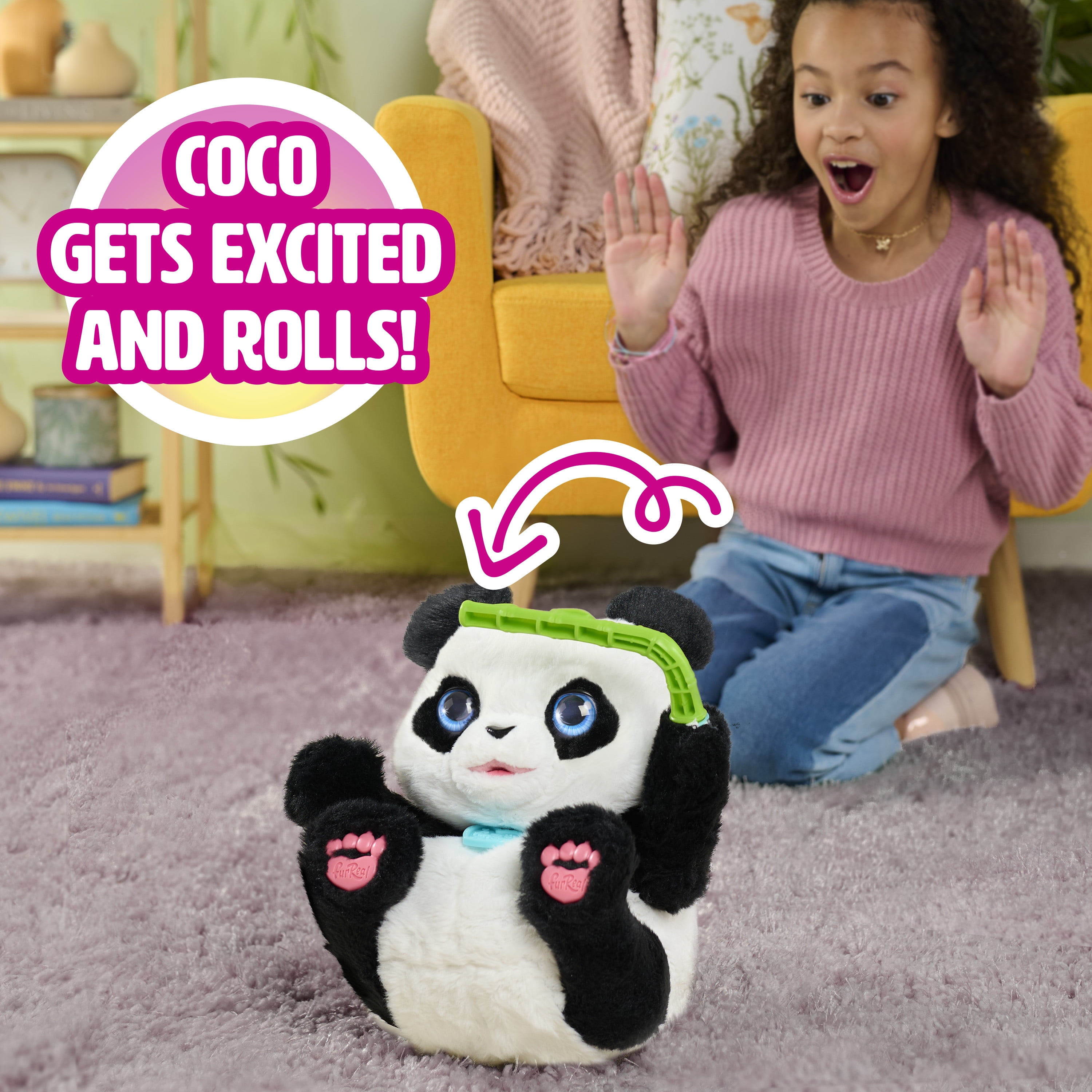furReal Coco the Tumbling Panda, 60+ Sounds & Reactions, Toy for Boys, Girls, Kids, Ages 4 and up, FUR REAL FRIENDS FURREAL COCO PANDA