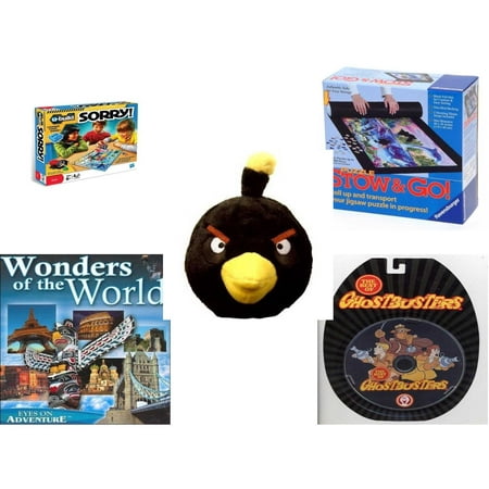 Children's Gift Bundle [5 Piece] -  U Build Sorry  - Stow and Go Storage System  - Angry Birds Black Bird  5