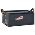 thumbnail image 2 of Crescent Moons Shelf Baskets Set of 2 Foldable Metal Frame Open Storage Bins 16.9x11.4x7.7in Large Capacity, 2 of 8
