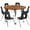 Oak, variant on Flash Furniture Emmy Mobile 47.5" Circle Wave Flexible Laminate Activity Table Set with 18" Student Stack Chairs, Grey/Black