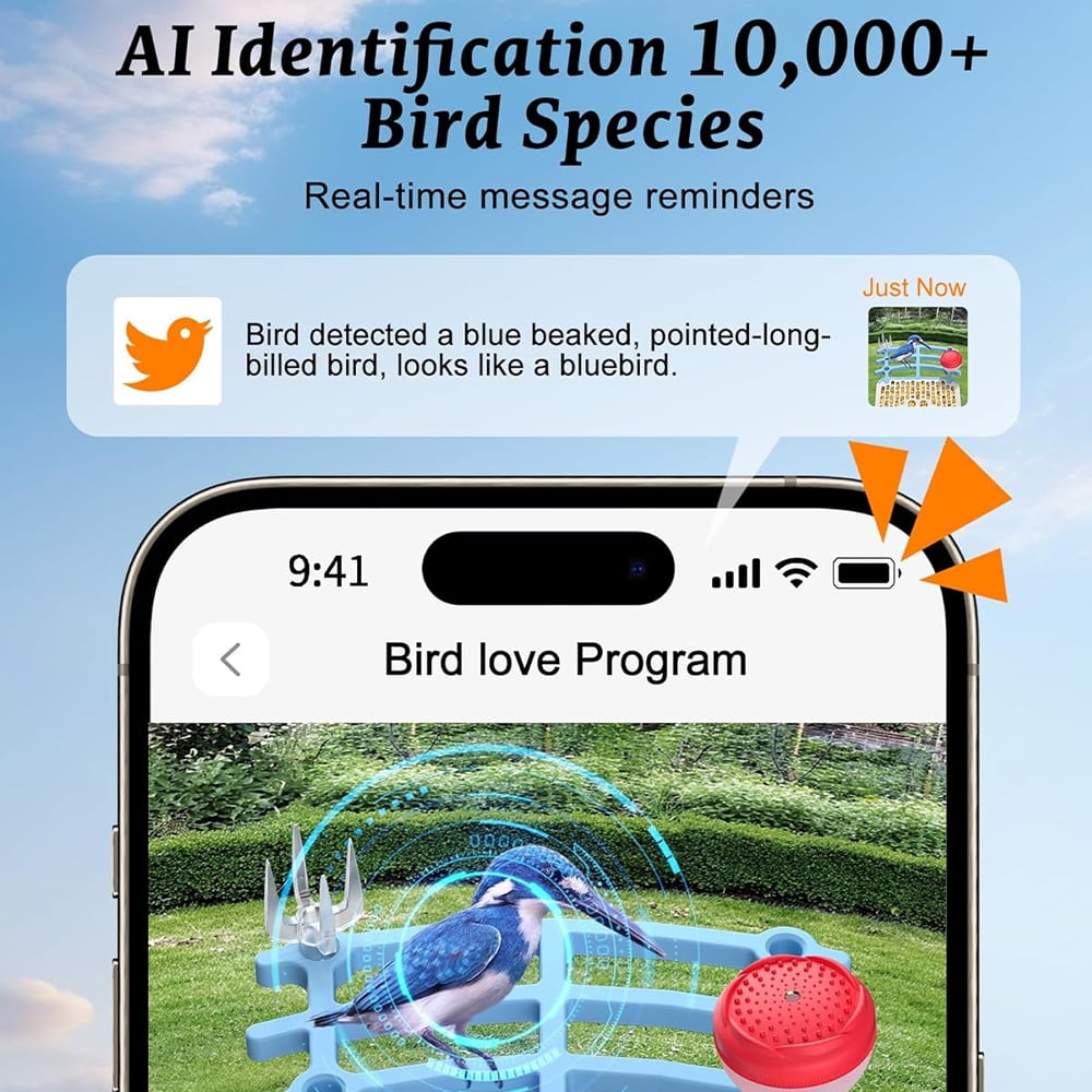 Smart Solar Bird Feeder with Camera, equipped with AI bird recognition, automatically captures high-definition backyard garden birdwatching footage, ideal gift for bird lovers.