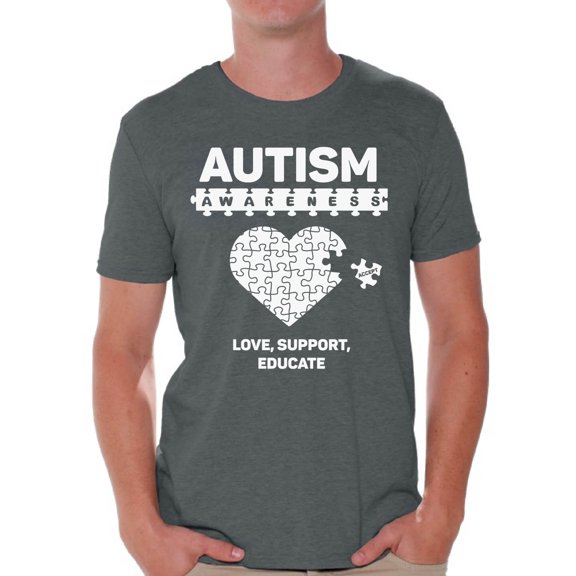 Awkward Styles Men's Autism Awareness Shirt Love Support Educate Autism Shirts Men Autism Awareness Shirts Men's Autism T Shirt Autism Awareness Gifts for Him Autistic Pride Gifts