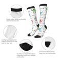 thumbnail image 3 of Knee High Socks for Women Men Athletic - Colorful robot Thigh-High Black Sole Comfort Breathable Long Socks for Casual Travel Running, 3 of 7
