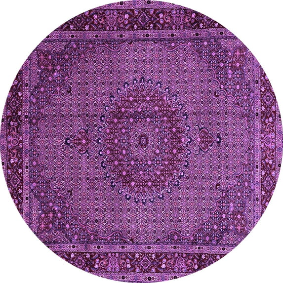 Ahgly Company Indoor Round Persian Purple Traditional Area Rugs, 7' Round