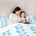 thumbnail image 5 of jejeloiu Blue Botanical Leaf Twin Comforter Sets,Minimalist Aesthetic Bedding Set For Adults Reversible 2 Pieces, 5 of 8