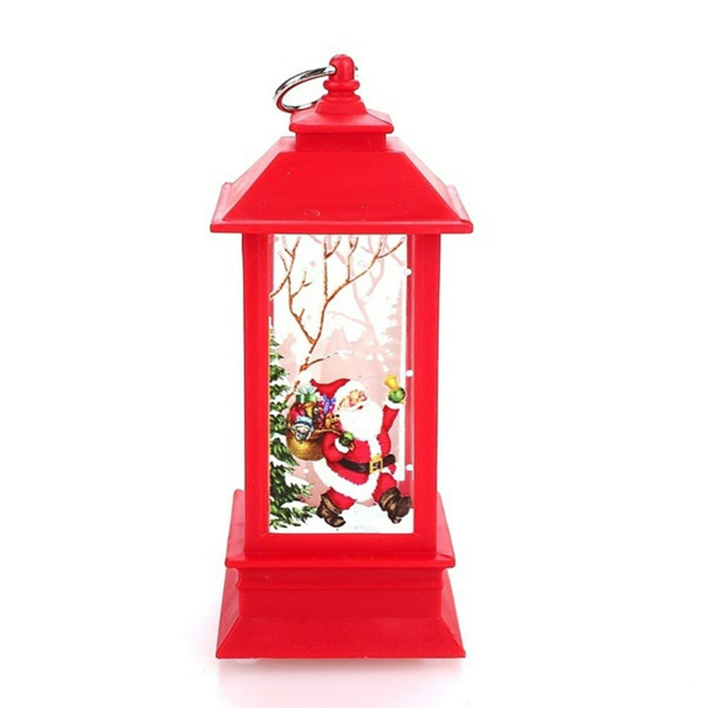 Vintage Christmas Lantern LED Light Up Hurricane Lantern Hanging