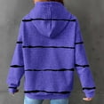 thumbnail image 6 of IROINNID Sales Hoodie for Women Stripe Long Sleeve Drawstring Hoodie Casual Waffle Pullover Tops,Dark Blue, 6 of 6
