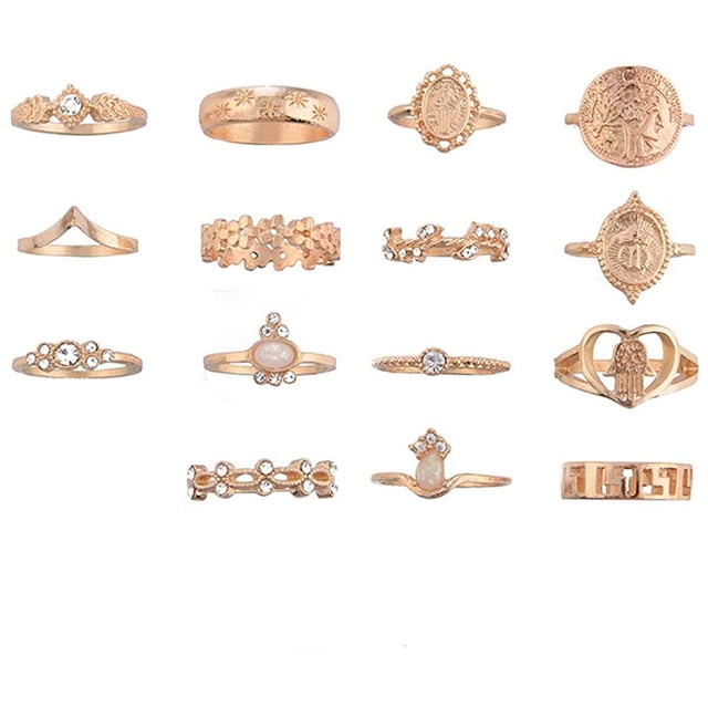 10PCS Bohemian Retro Vintage Crystal Joint Knuckle Ring Sets Anillos de dedo Xemadio WMZL-1665