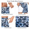 thumbnail image 5 of FORMRS Mens Swim Trunks Mesh Liner Quick Dry Casual Beach Board Shorts with Pockets, Sizes S-2XL, Blue Floral Leopard Pattern, 5 of 9