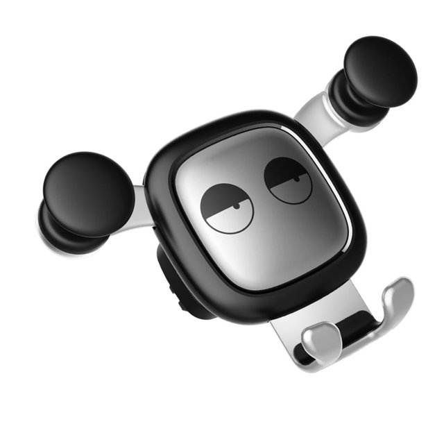 Riwesomey Soporte automático para teléfono de coche, soporte para teléfono móvil de dibujos animados para iPhone, soporte Universal para coche para Automoción decorativa y accesorios plata tonta