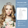 thumbnail image 3 of KAKOWELY 2PCS Rhinestone Tiara Crown Veil With Comb Elegant Design Rhinestone Ribbon Comb Crown Communion Veil,7.09"X6.3"X1.57", 3 of 5