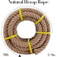 thumbnail image 2 of Jute Rope 3/4 Inch x 50Ft,Natural Hemp Rope,Thick Rope,Swing Rope,Heavy Duty Rope Available as Tug of War Rope,Nautical Rope,Craft Rope,Lasso Rope and Rope for Hammock,etc., 2 of 17