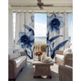 thumbnail image 6 of Blue Floral Spring Kitchen Curtains Vintage Summer Botanical Art Cafe Short Curtains for Bathroom Blackout Window Curtain Grommet Small Window Treatment Tier Drapes for Bedroom Living Room 42"x45"x2, 6 of 9