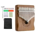 thumbnail image 1 of Unique Bargains 21 Keys Thumb Piano, Deep Brown Mini Portable Finger Piano Solid Koa-Wood Flower Pattern Handrail, 1 of 6