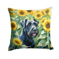 thumbnail image 1 of Grand Coussin Décoratif Schnauzer dans des Tournesols, 1 of 6