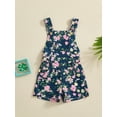 thumbnail image 2 of Bagilaanoe Toddler Baby Girl Summer Jumpsuit Shorts Sleeveless Floral Print Romper Overalls 12M 18M 24M 3T 4T 5T Kids Short Pants Summer Clothes, 2 of 7