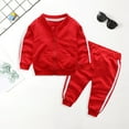 thumbnail image 2 of HCNTES Baby Girl Clothes Fall Winter Outfits Long Sleeve Sweatsuit Checkboard Sweatshirt and Pants Toddler Clothing(12-18 Months,S1603-Red), 2 of 5