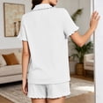 thumbnail image 5 of Wlynlyn Pajamas Sets for Women Casual 2 Piece Loungewear Outfits Casual Button down Collared Blouses Shorts Ruffle Comfy Sleepwear, 5 of 5
