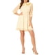 thumbnail image 2 of Vestido de mujer Inspire Chic con estampado de estrellas y puntos, cuello de solapa, volantes y mangas 3/4 M Blanco Amarillo Corazón, 2 of 7
