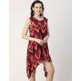 thumbnail image 3 of Moomaya Round Neck Sleeveless Printed Rayon Top - Women's Asymmetric Top, 3 of 9