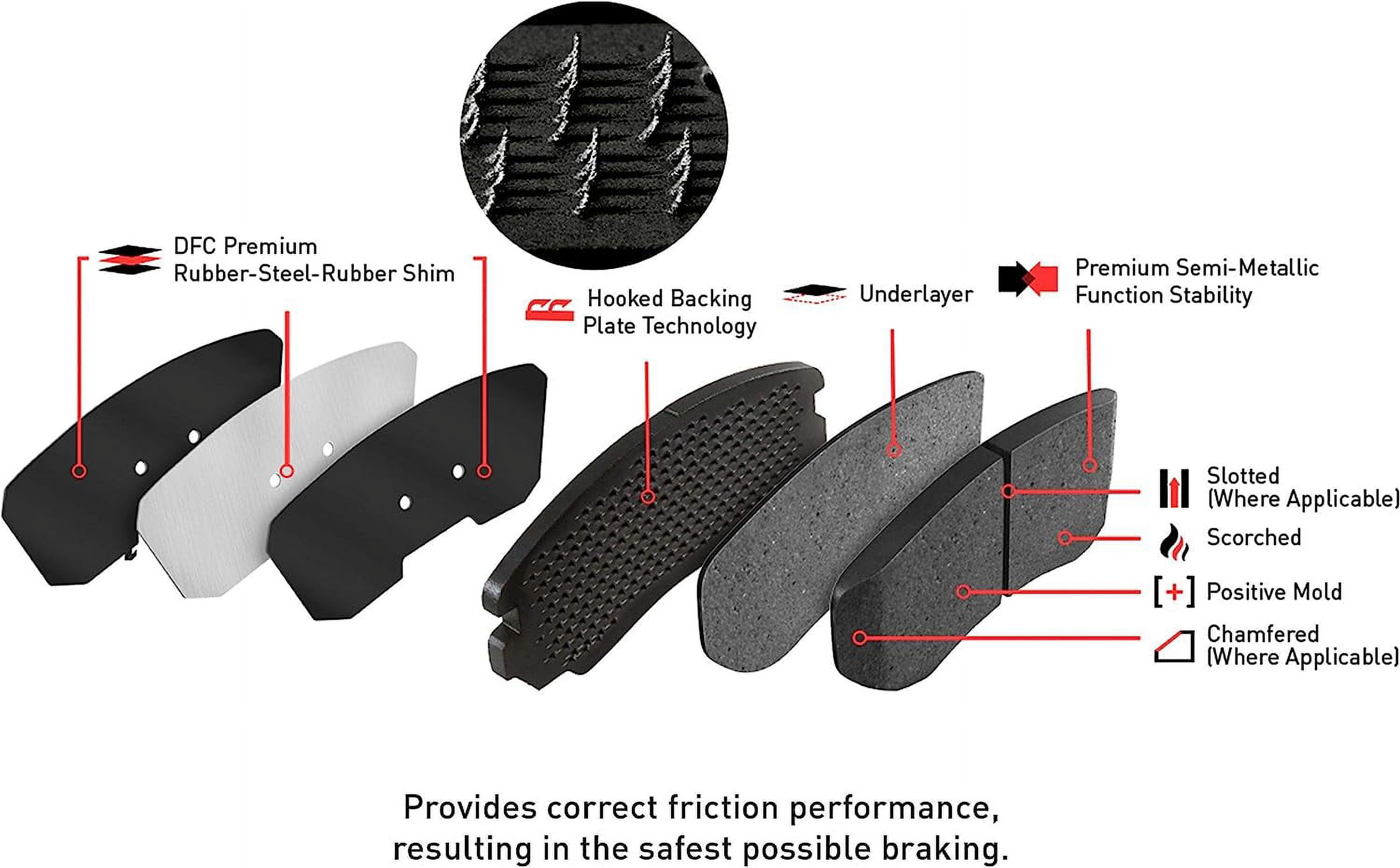 Dynamic 1214-1058-00 DFC Heavy Duty Pads - Semi Metallic Fits select: 2013-2014 CHRYSLER 200, 2016-2018 CHRYSLER 300