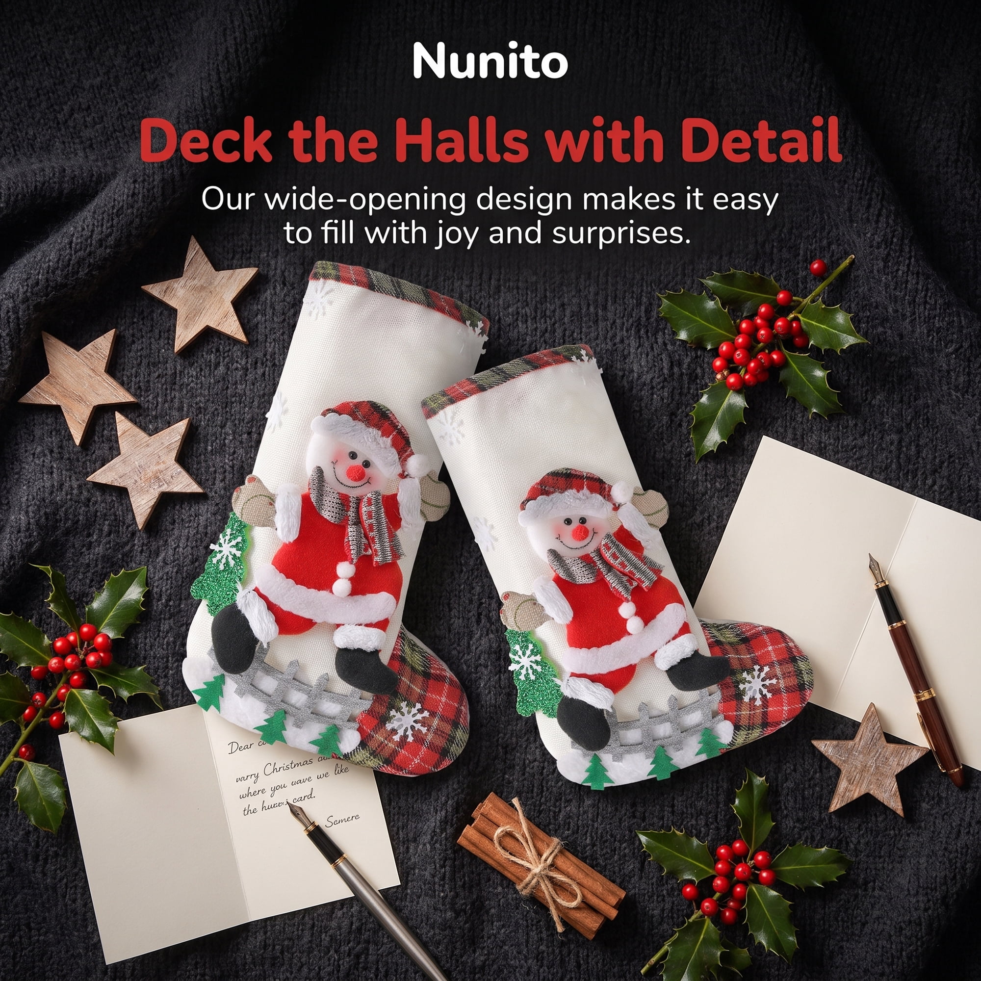 Unique Bargains Whimsical Cartoon Stockings Luxury Tiered Display Accents Snowman 12"
