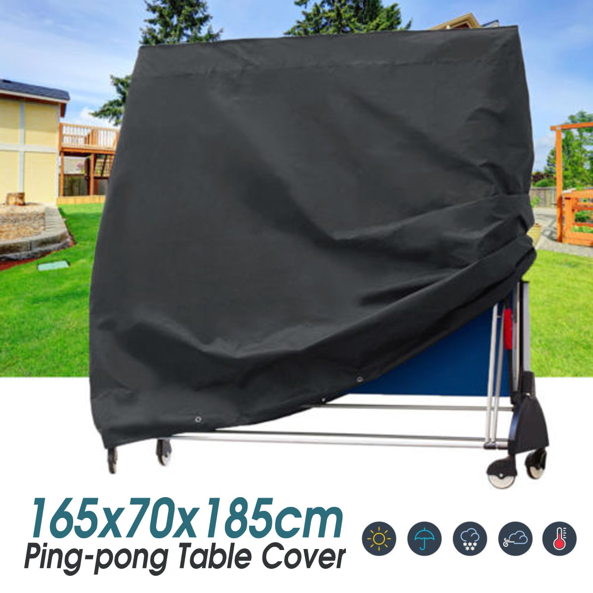 Large Duty Table Tennis Ping Pong In/Outdoor Table Cover Waterproof 165x70x185cm 