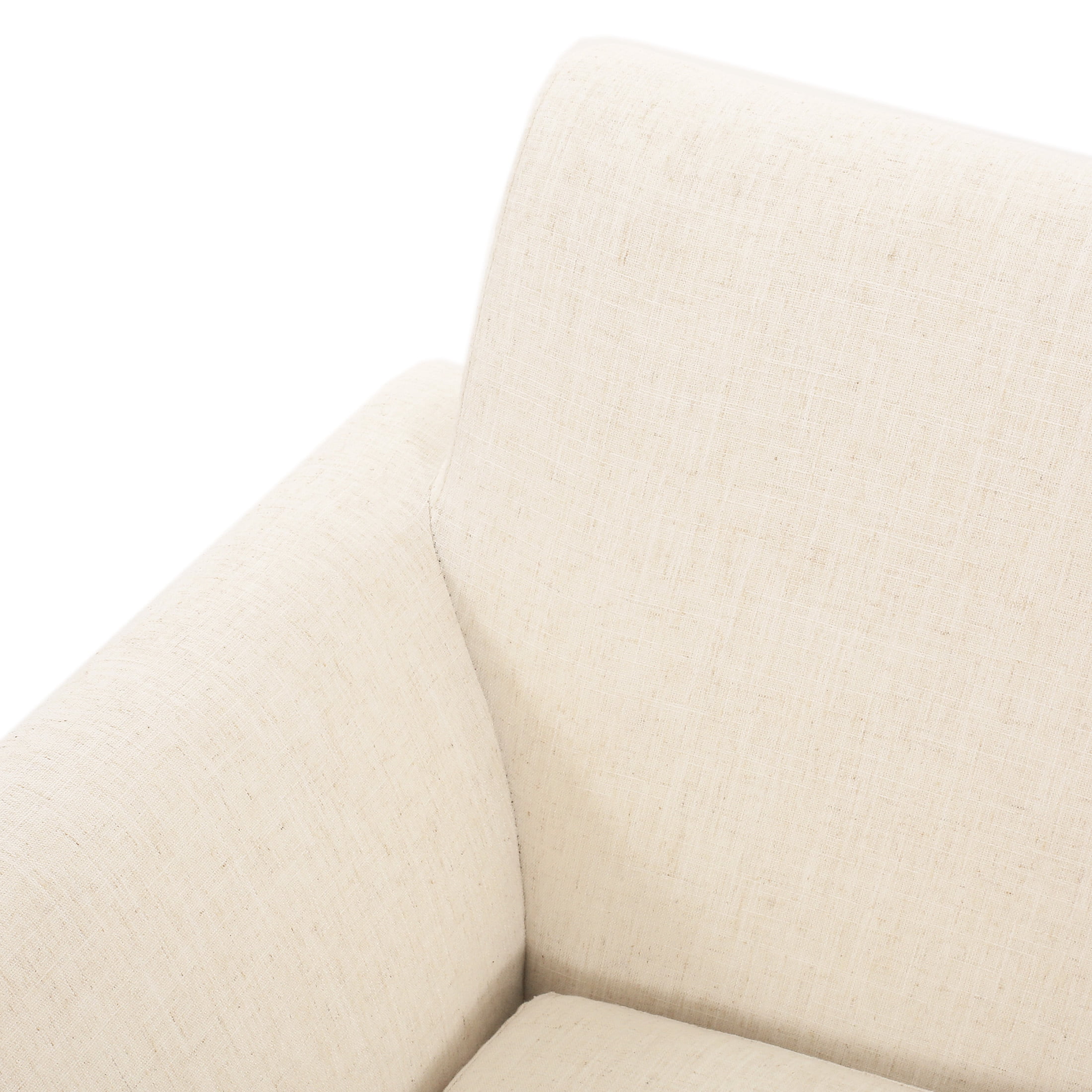 Noble House Modern Beige Fabric Loveseat with Cushioned Seats