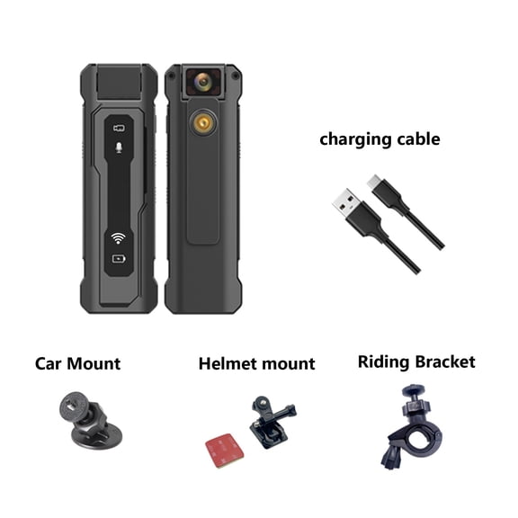 Momihoom WiFi Motorcycle Action Camera with 180° Rotating Lens, Infrared Night Vision, and Stabilization